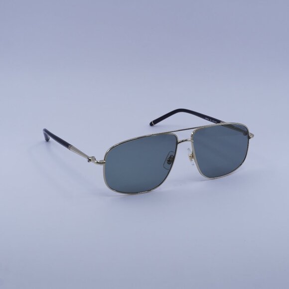 Montblanc MB0069S 002 Sunglasses Black/Gold Aviator Frame, Green Lenses - Picture 1 of 9